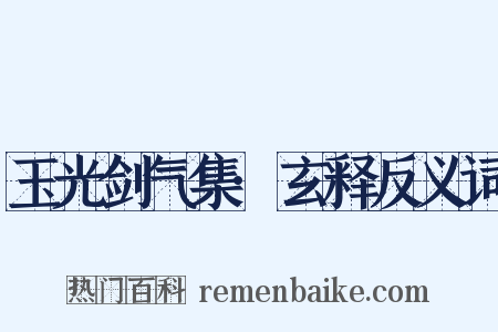 玉光剑气集·玄释反义词是什么意思的图片